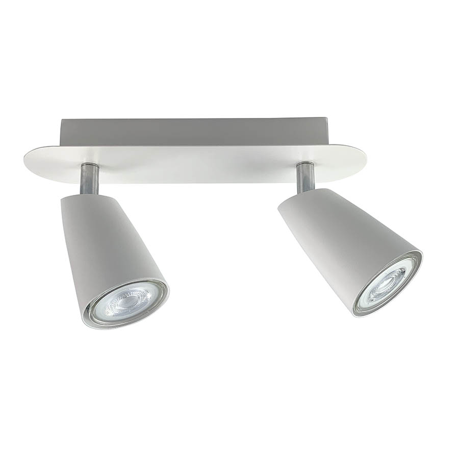 Spot 2xGU10 dirigible Gary white