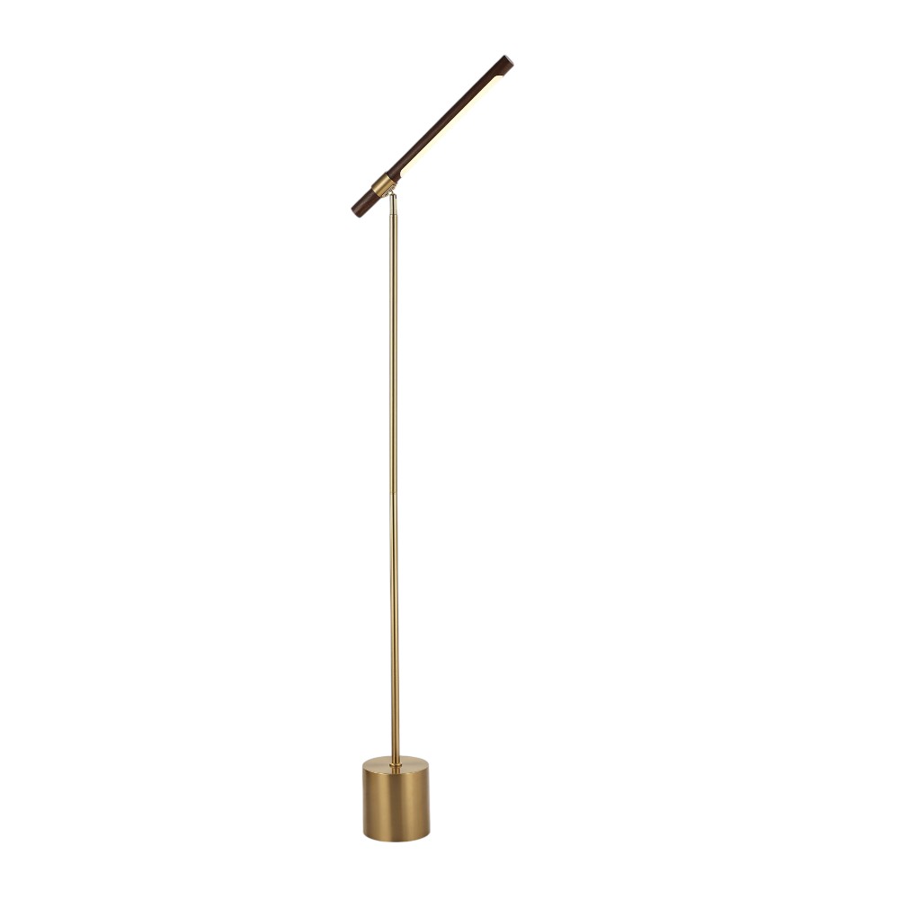 Lámpara LED de pedestal Lust gold/walnut luz cálida 5W 140cm