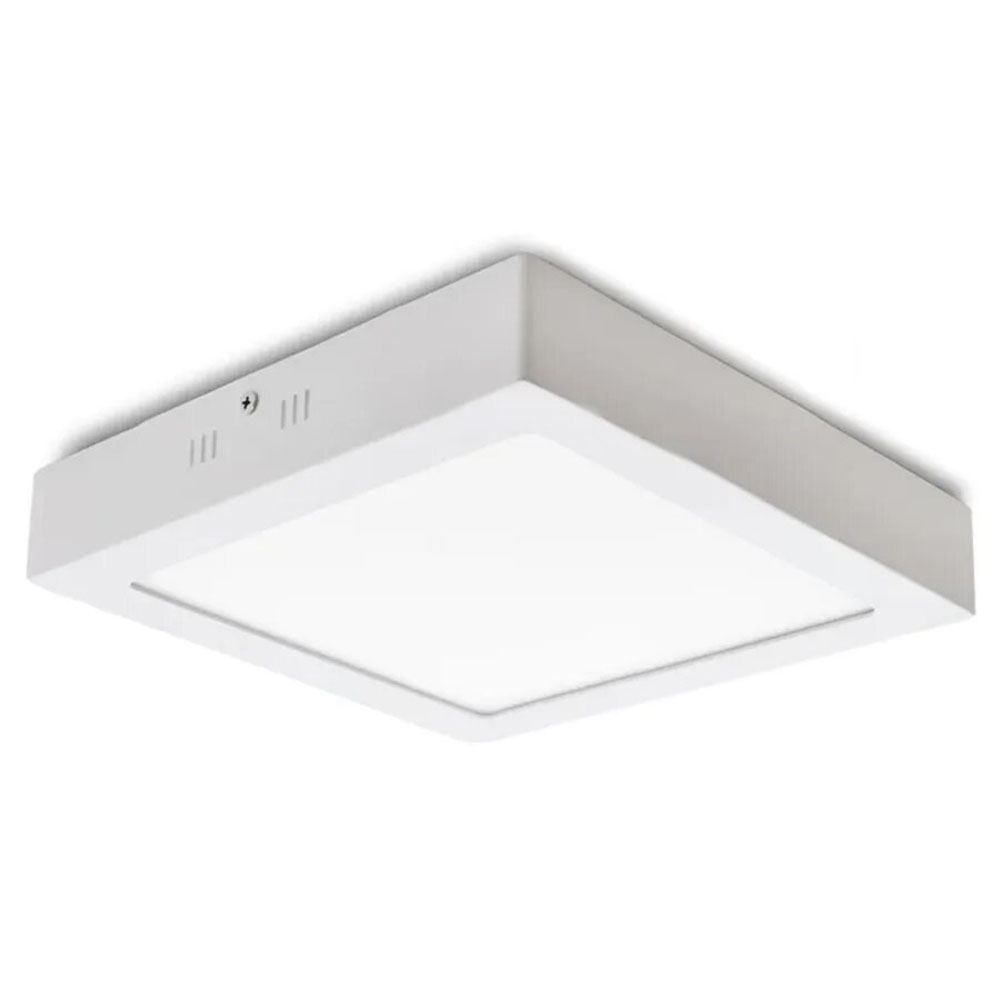 Plafón LED cuadrado sobrepuesto blanco 6W 3000K