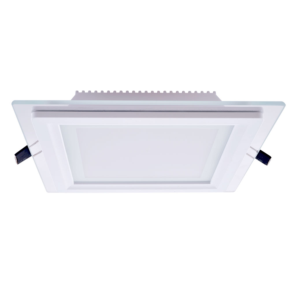 ODB LED de vidrio cuadrado blanco 12W 3000K 160x160mm