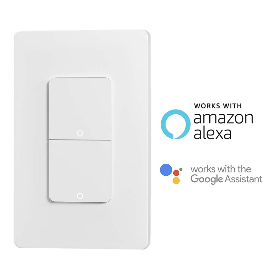 Interruptor WiFi doble blanco compatible con Alexa y Google