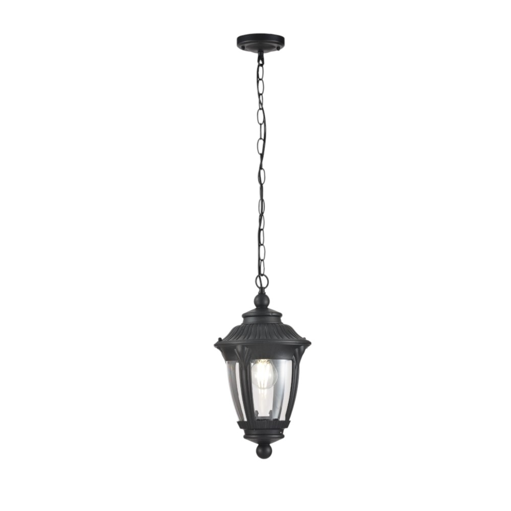 Farol colgante E27 Torch de plástico negro IP44