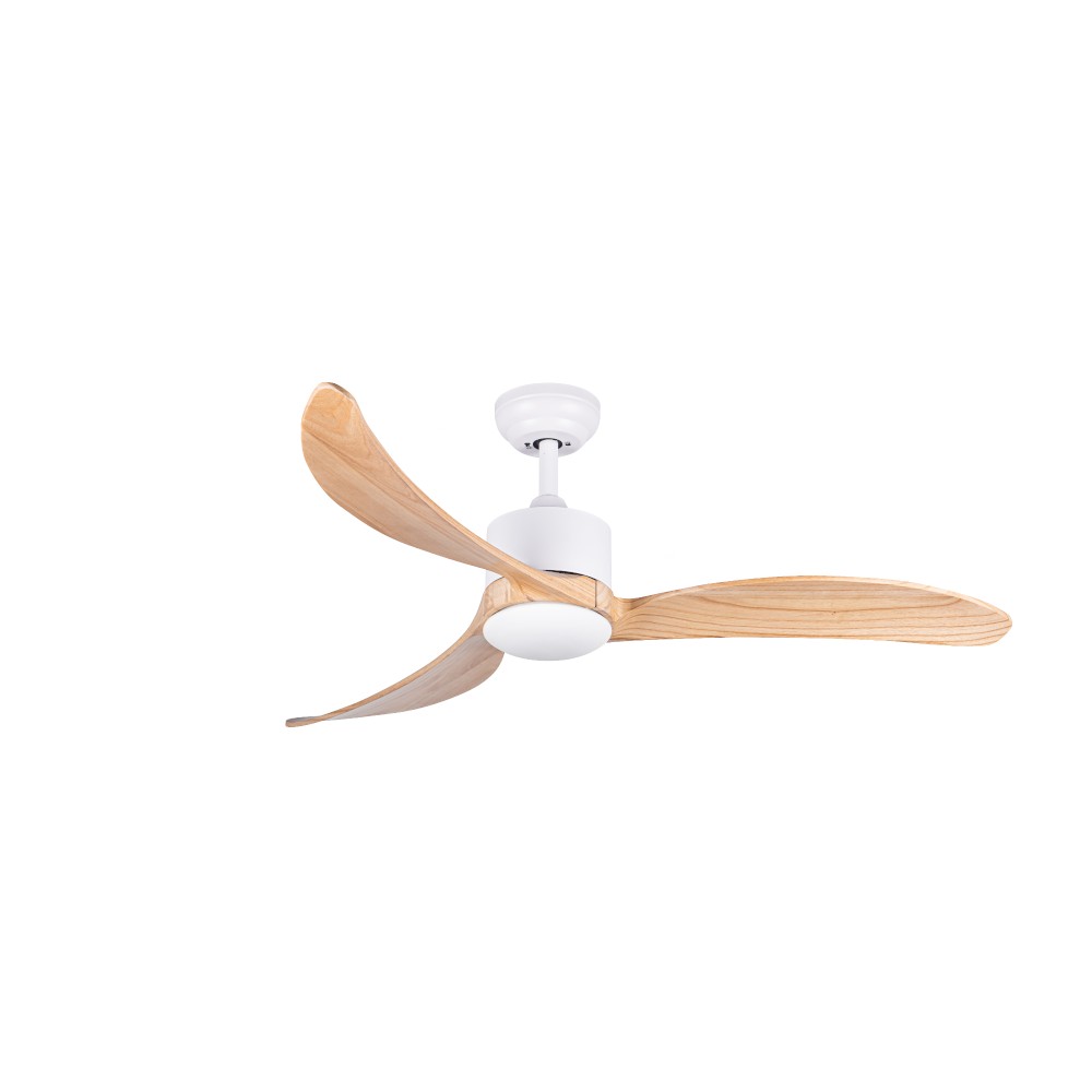 Ventilador Aura 52" blanco/maple con control y led 15W 3CCT