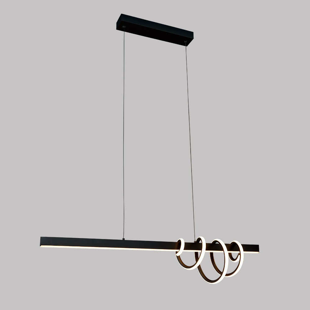 Lámpara LED colgante Robin negro/acrílico luz cálida 36W