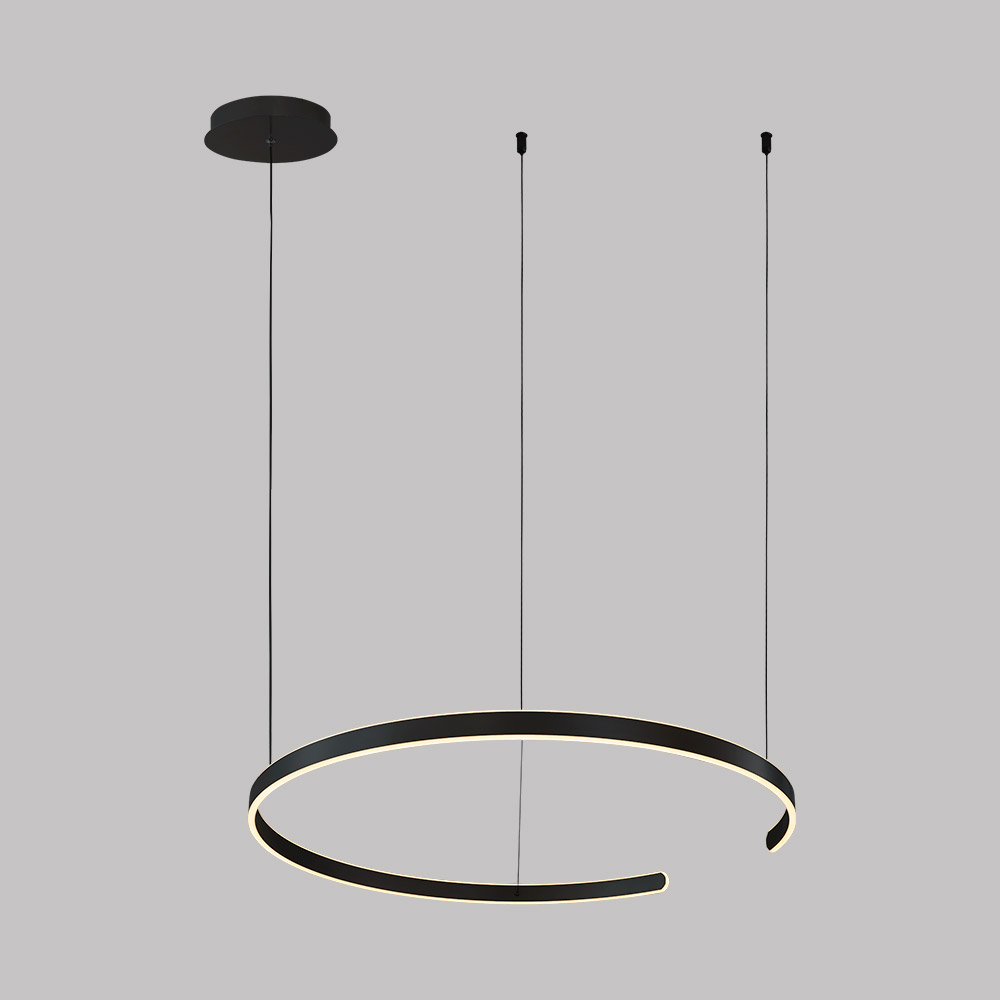 Lámpara LED colgante Marshall negro/acrílico luz cálida 48W