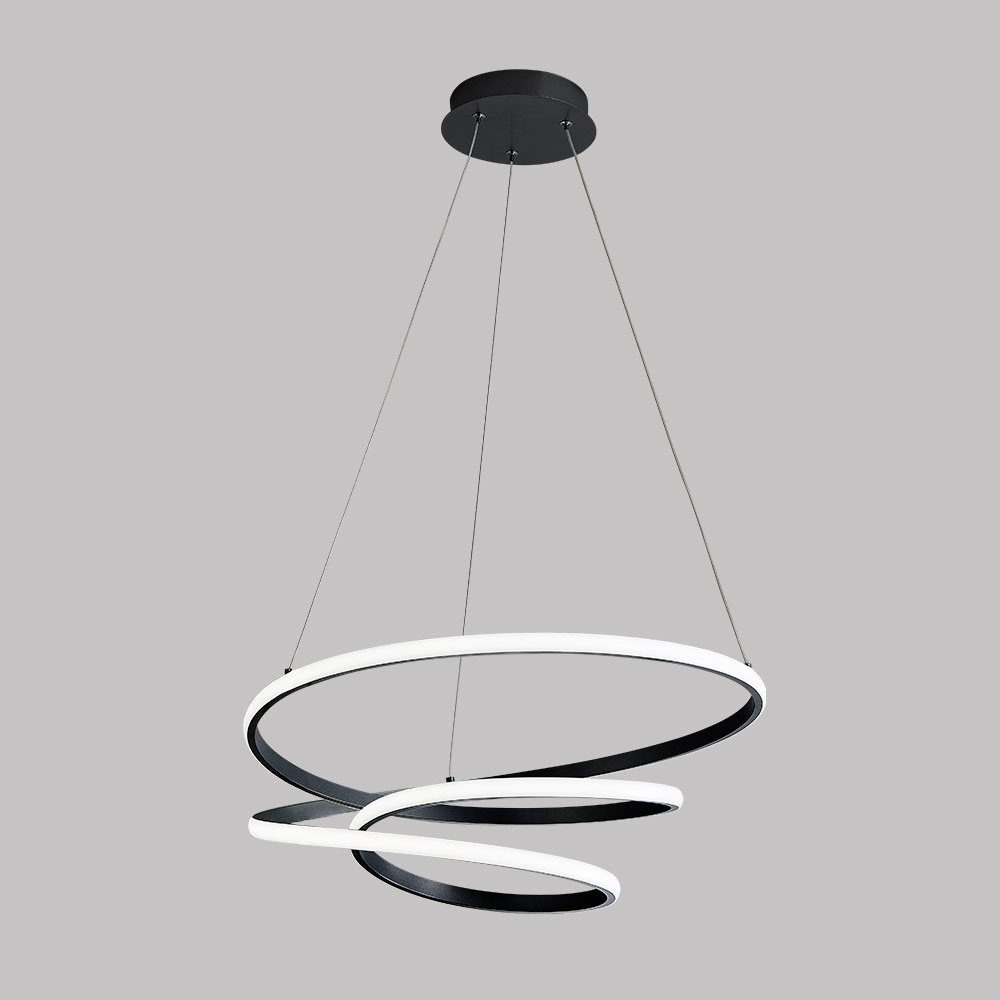Lámpara LED colgante Lily negra con luz cálida 40W