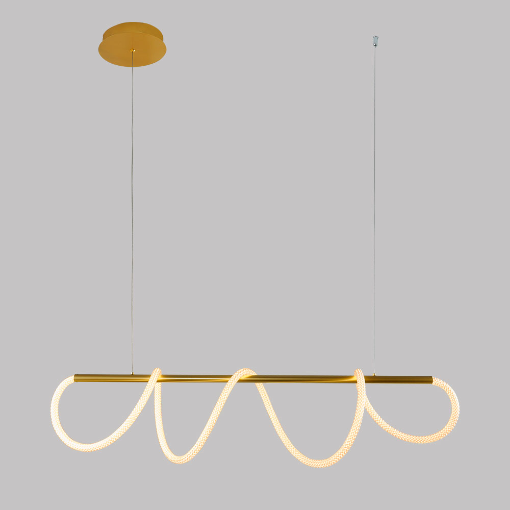Lámpara LED colgante flexible Mara brass luz cálida 42W