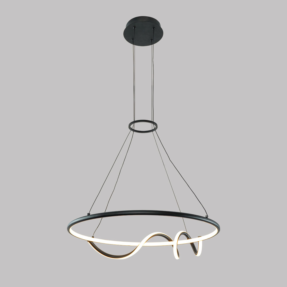 Lámpara LED colgante Zuria black con luz cálida 48W