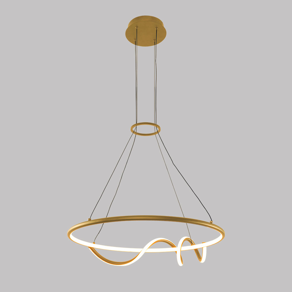 Lámpara LED colgante Zuria gold con luz cálida 48W