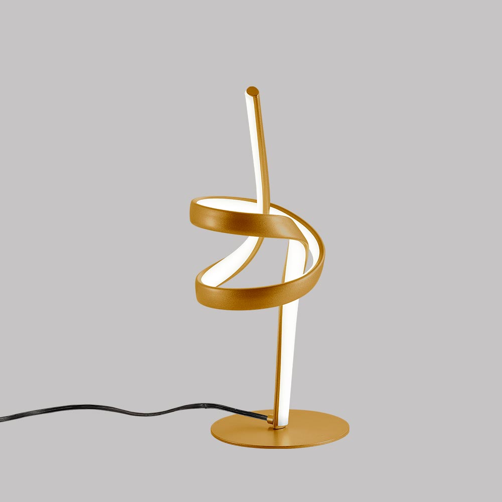 Lámpara LED mesa Zyan gold con luz cálida 12W