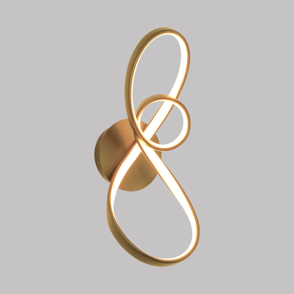 Lámpara LED de pared Alba gold con luz cálida 14W