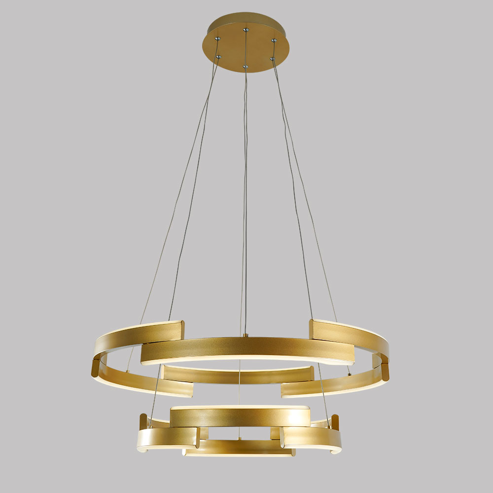 Lámpara LED colgante Yair gold con luz cálida 48W