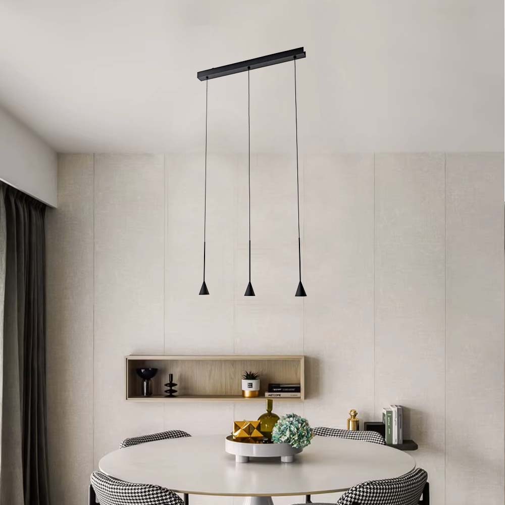 Lámpara led colgante Randy negro luz cálida 18W