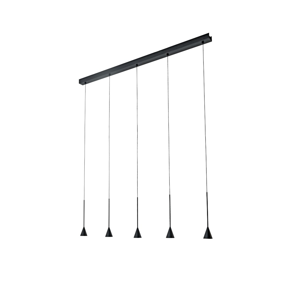 Lámpara led colgante Randy de aluminio negro luz cálida 30W