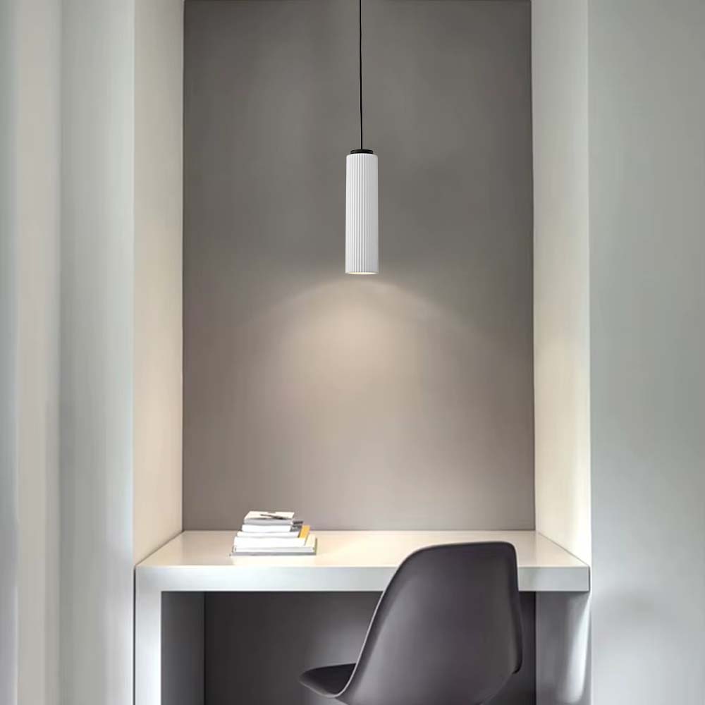 Lámpara colgante GU10 Maxon estriado blanco