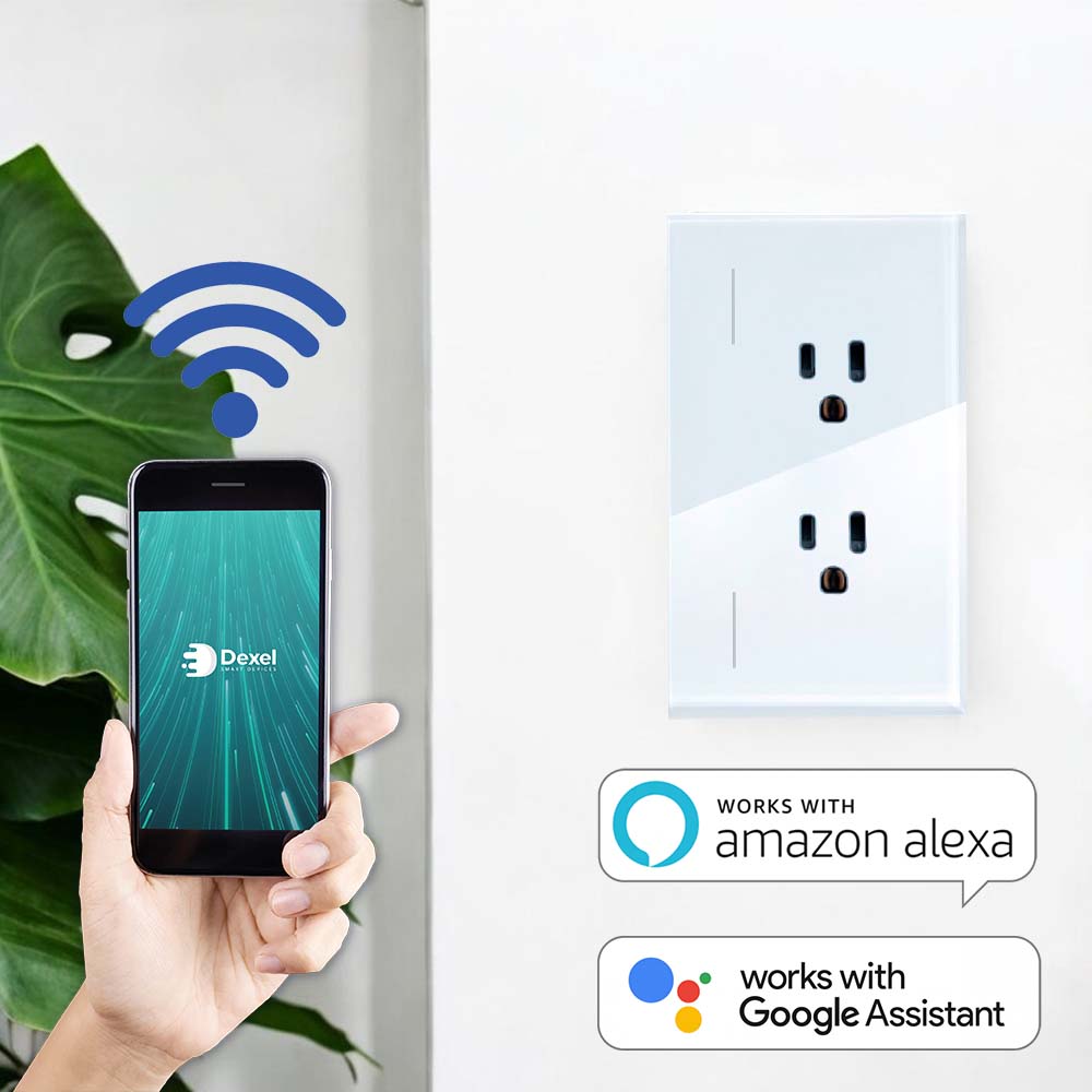 Toma WiFi doble empotrable blanco comp. con Alexa/Google