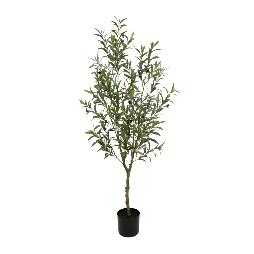 Planta artificial Olivo con maceta color negro 153 cm