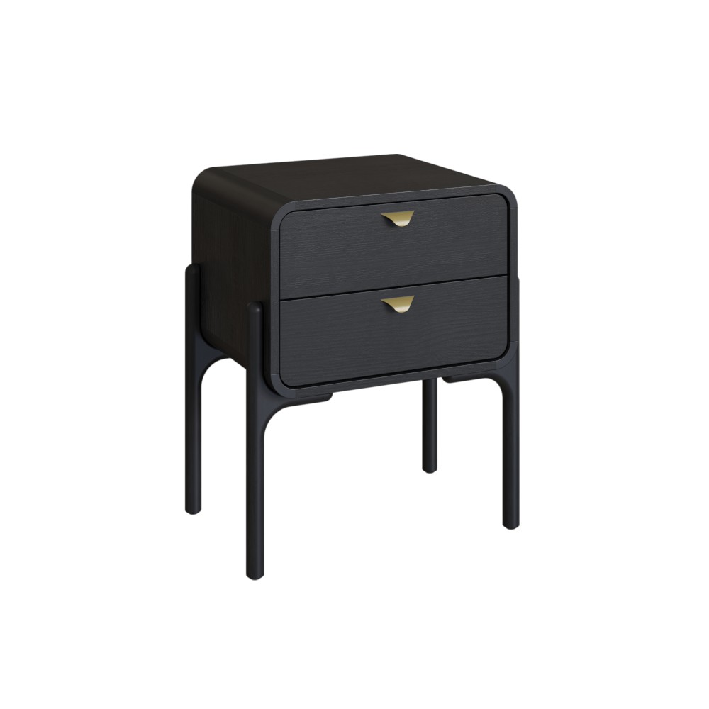 Mesa de noche Triss black con 2 cajones