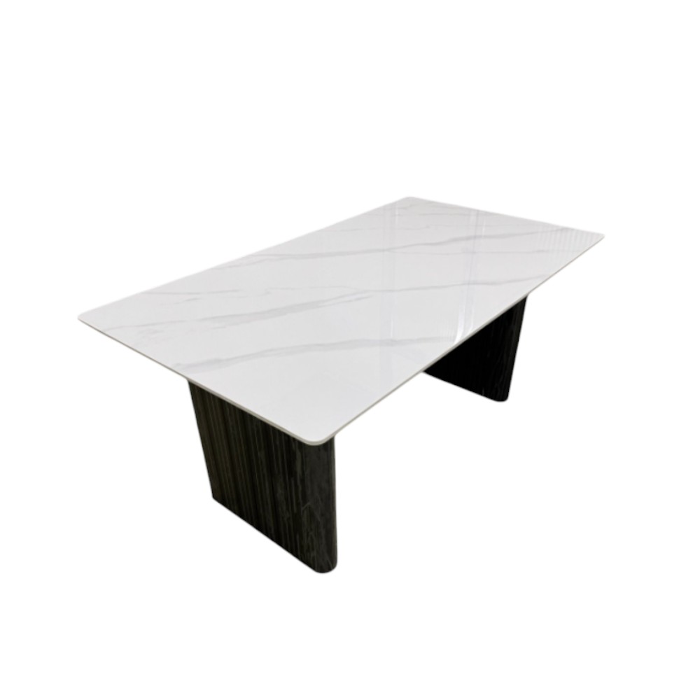 Mesa de comedor rectangular 160x90 Fury con top de cerámica