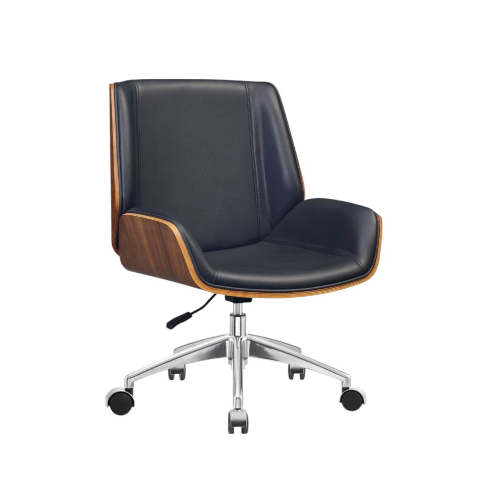 Silla ejecutiva giratoria Oris de PU color negro