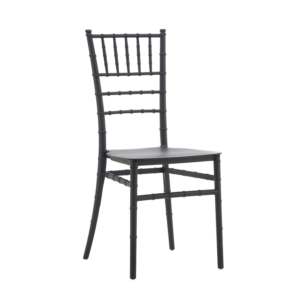 Silla sin brazos Nora de plastico negro