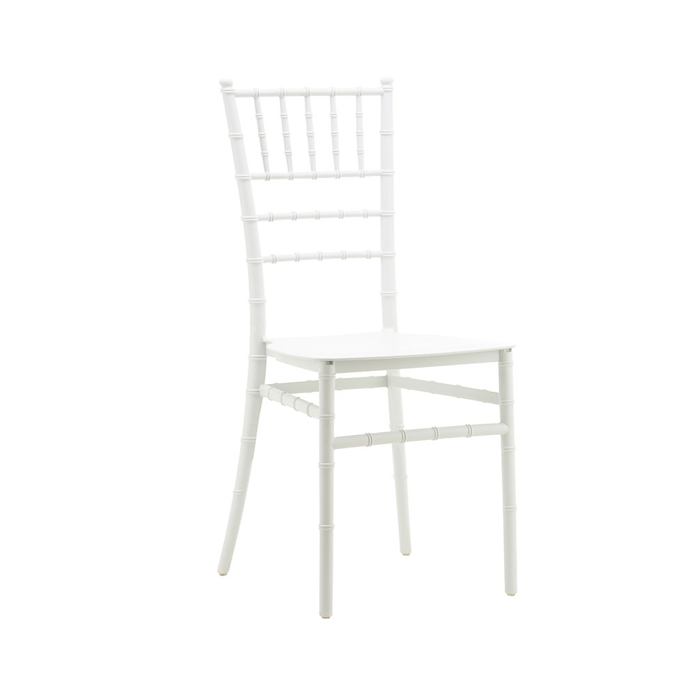 Silla sin brazos Nora de plastico blanco