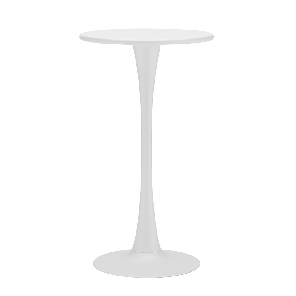 Mesa coctelera alta redonda Cleo color blanco