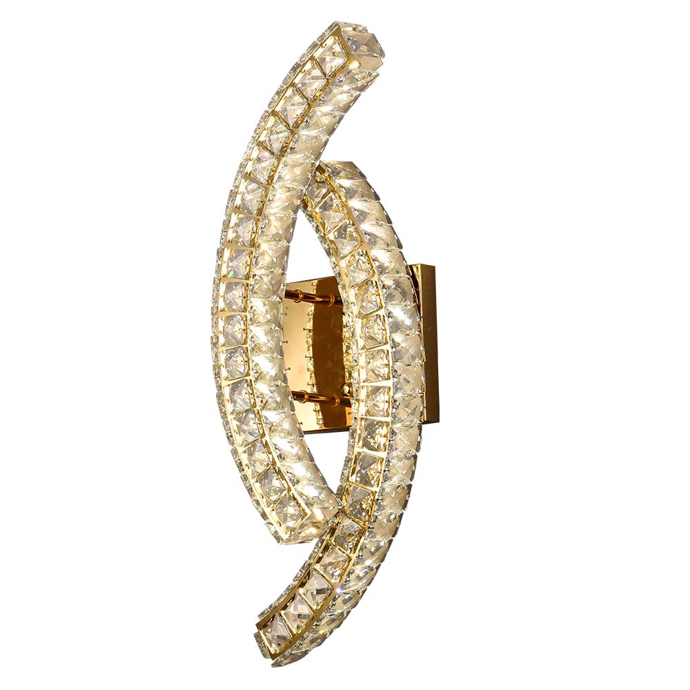 Aplique led de pared Mar gold de cristal con 3CCT