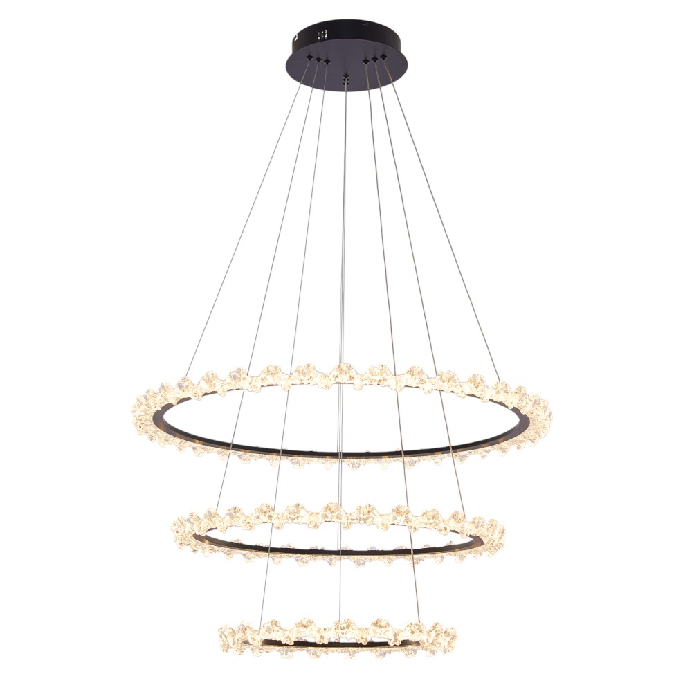Lámpara LED colgante Isabela 300 black de acrilico con 3CCT