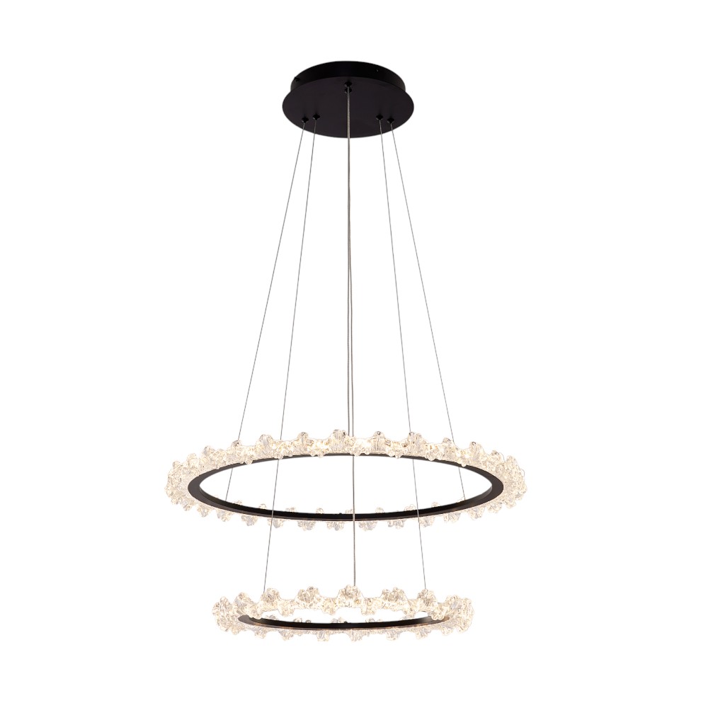 Lámpara led colgante Isabela black y acrilico con 3CCT