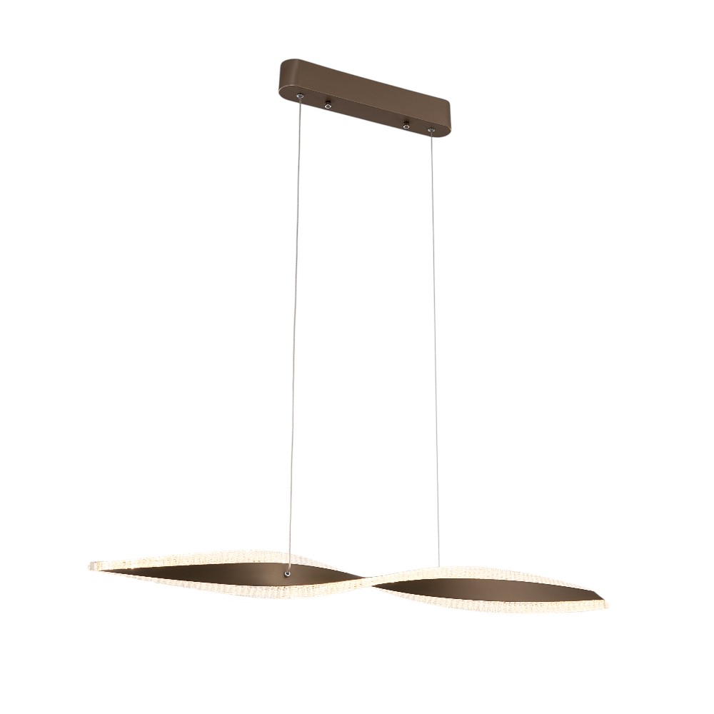 Lámpara colgante led Gwen metal café/acrílico luz cálida