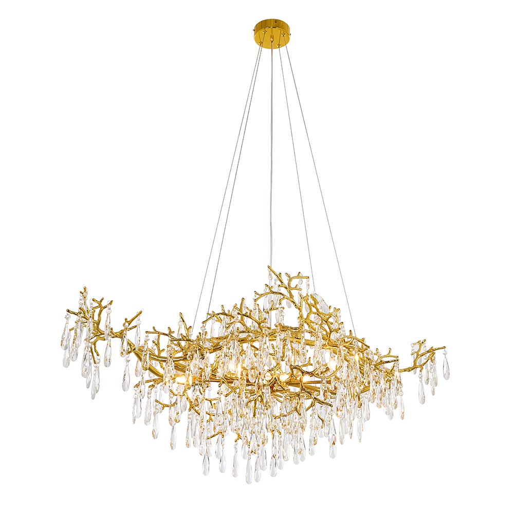 Lámpara colgante Teresa cristal K9 clear 14 luces