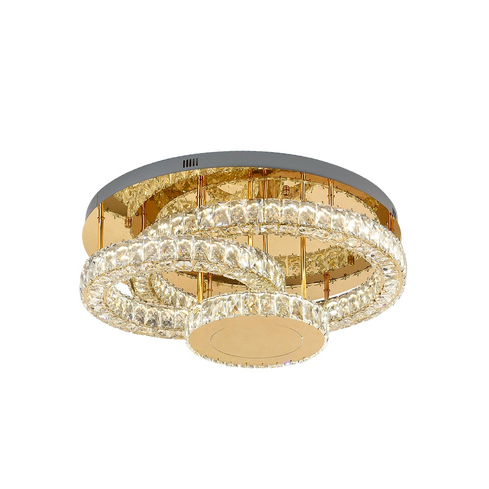 Lámpara LED de tumbado Nila gold c/cristales 3CCT 45W