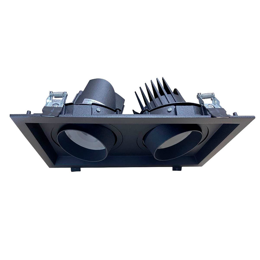 Módulo LED doble dirigible negro 4000K 30-42W 250x100mm