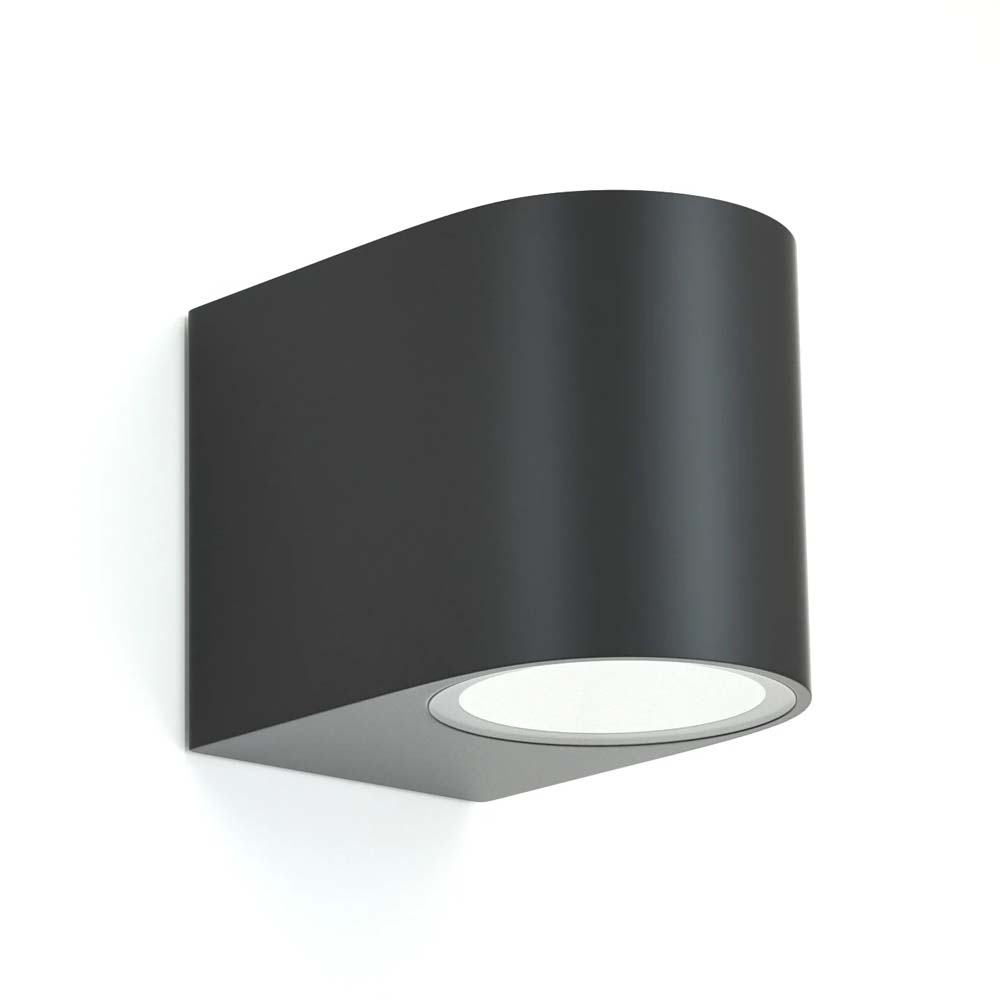 Aplique de pared GU10 Redondeado negro IP54