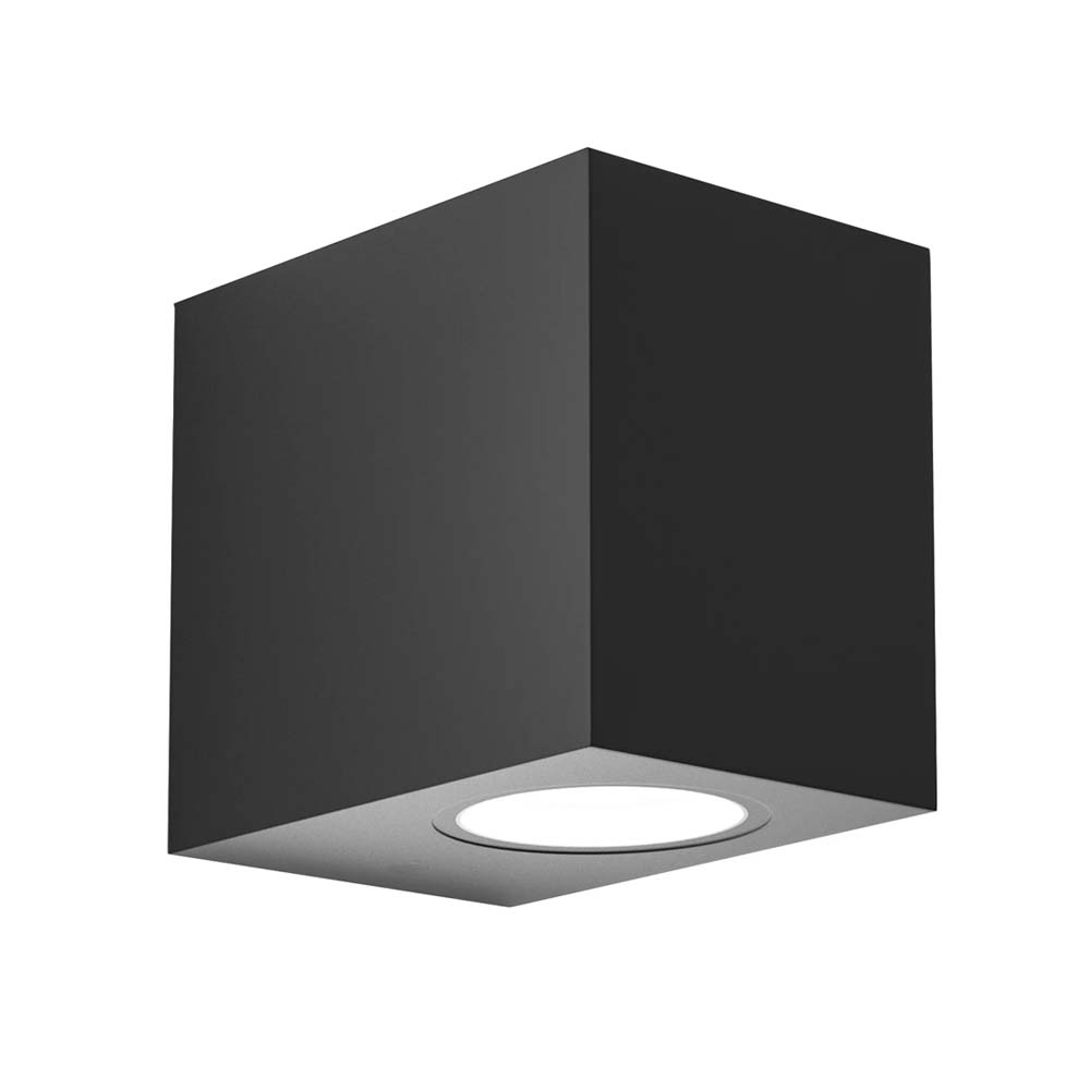 Aplique de pared GU10 cuadrado negro IP54