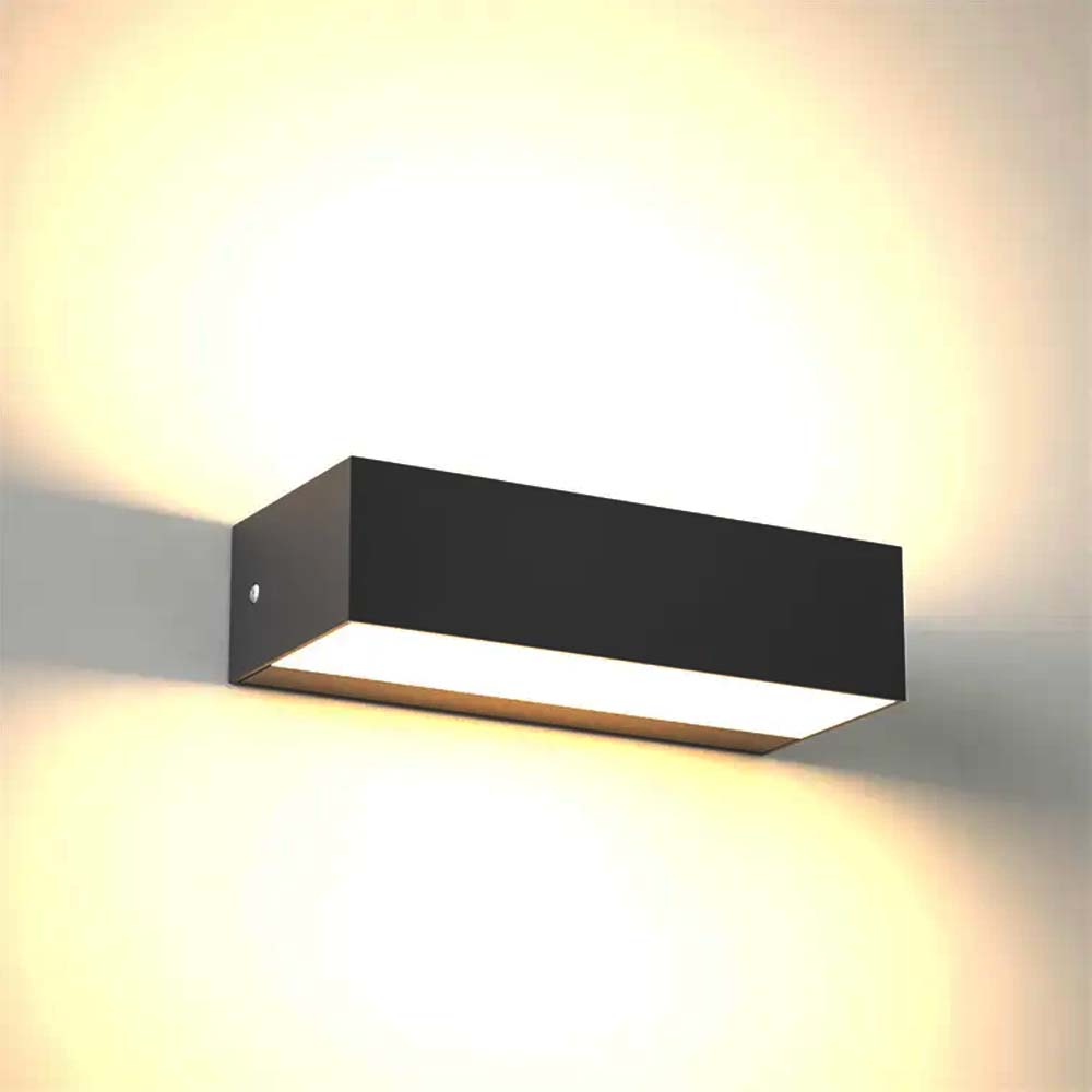 Aplique de pared G9 up&down rectangular negro IP65