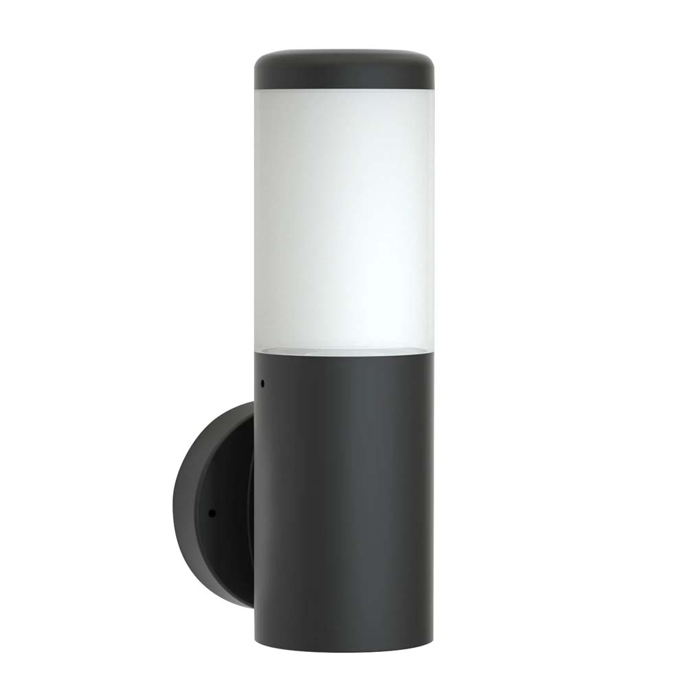 Aplique E27 Tubular negro difusor opal IP54