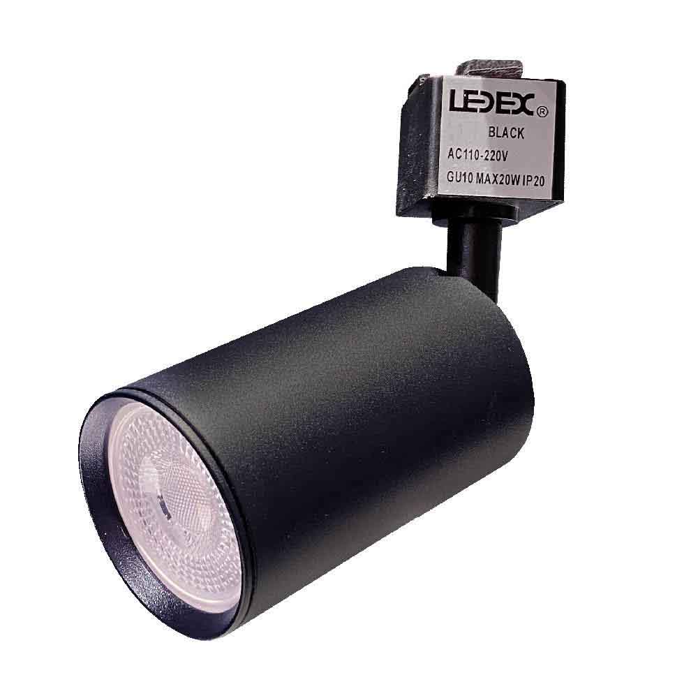 Spot negro para riel y para foco led GU10