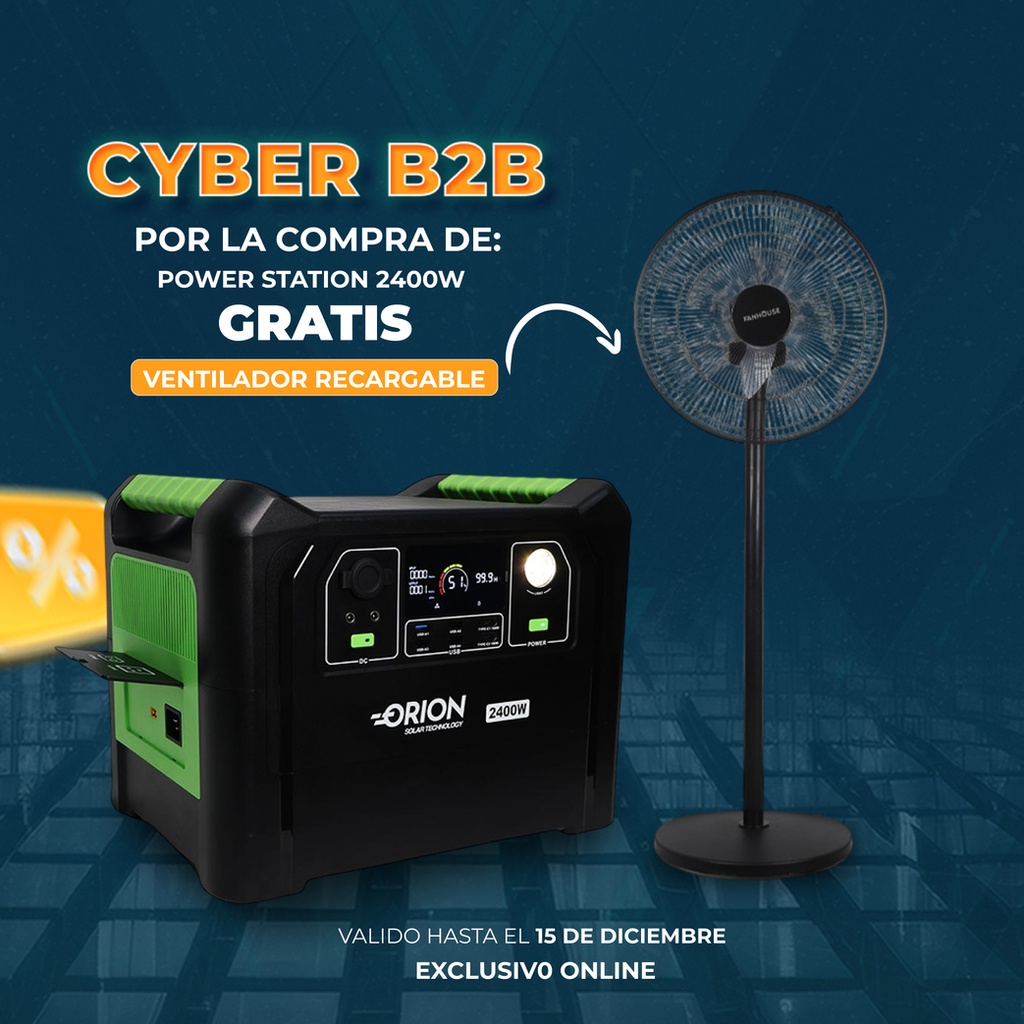 Batería portátil Power Station 2400W con respaldo 2560WH