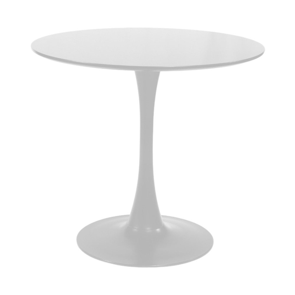 Mesa comedor redonda 80x80 Sage top MDF base metal blanca