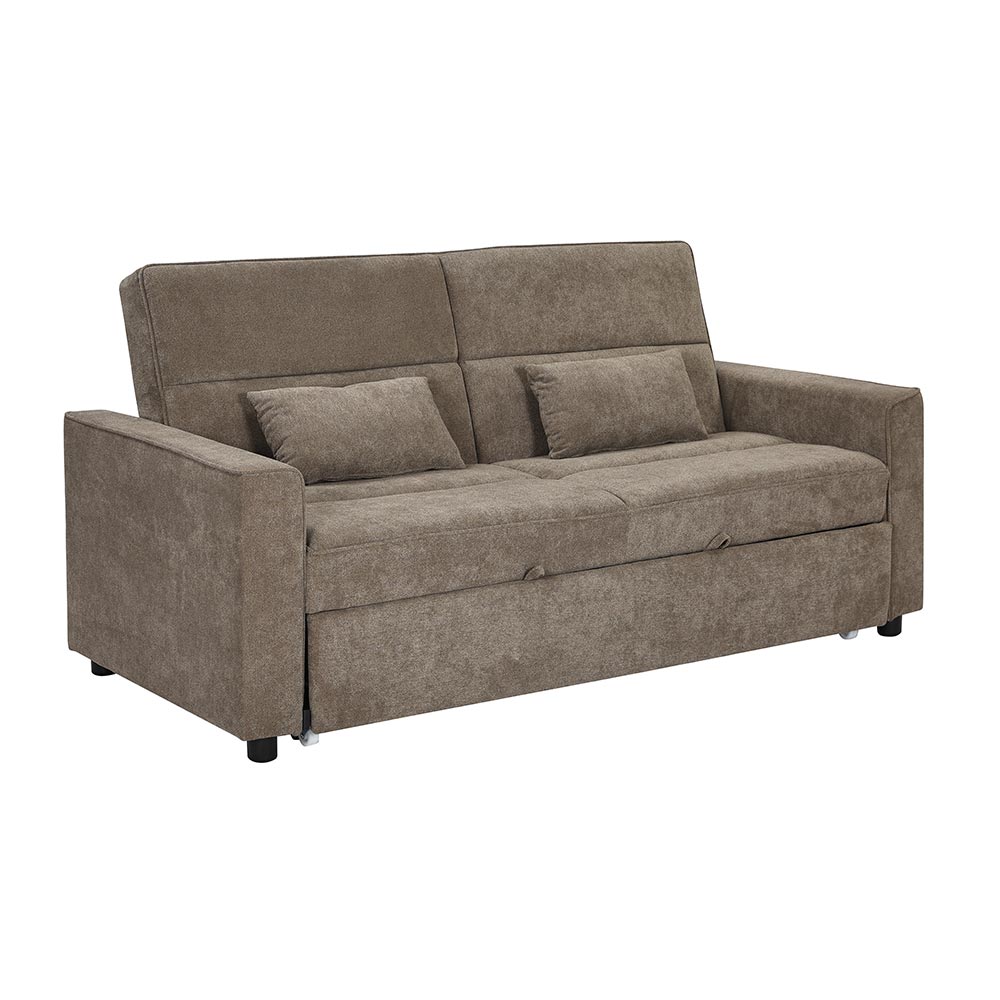 Sofá cama pull out Jonah de tela café claro