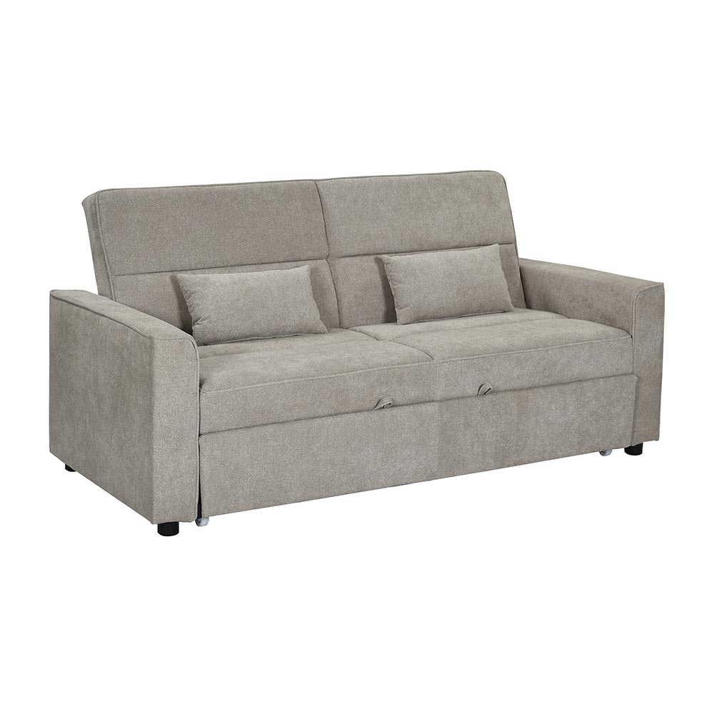 Sofá cama pull out Jonah de tapiz color greige