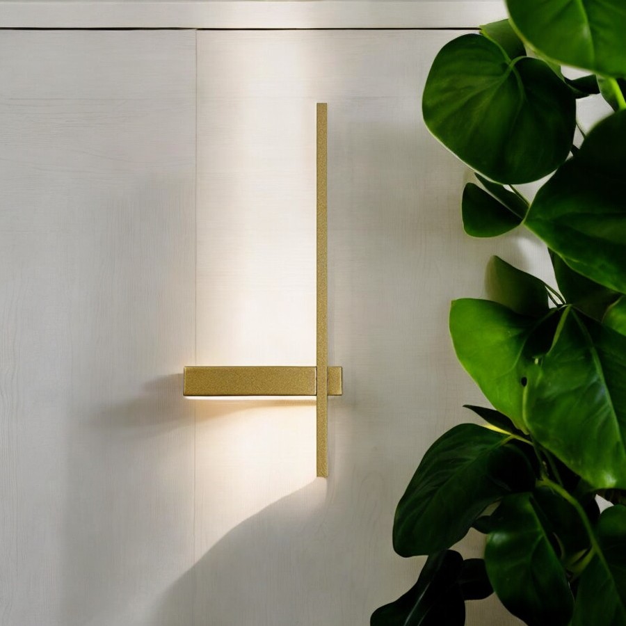 Aplique LED de pared Jude R gold con luz cálida 15W