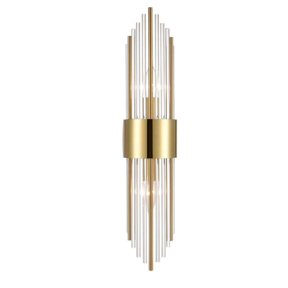 Lámpara de pared 2xE14 Lucie gold con cristales