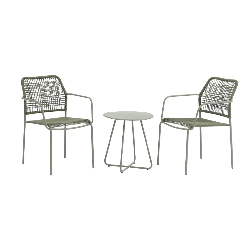 Set de exterior Doroty de polyrattan verde