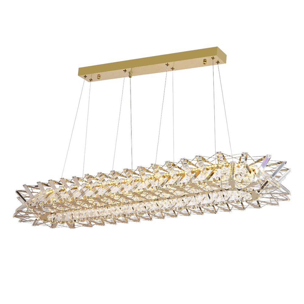 Lámpara LED colgante Diana gold de cristal K9 3CCT 60W