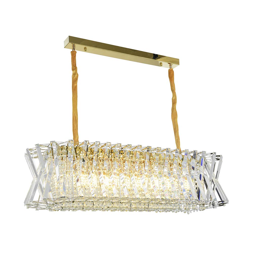 Lámpara colgante Zia color dorado con cristales K9