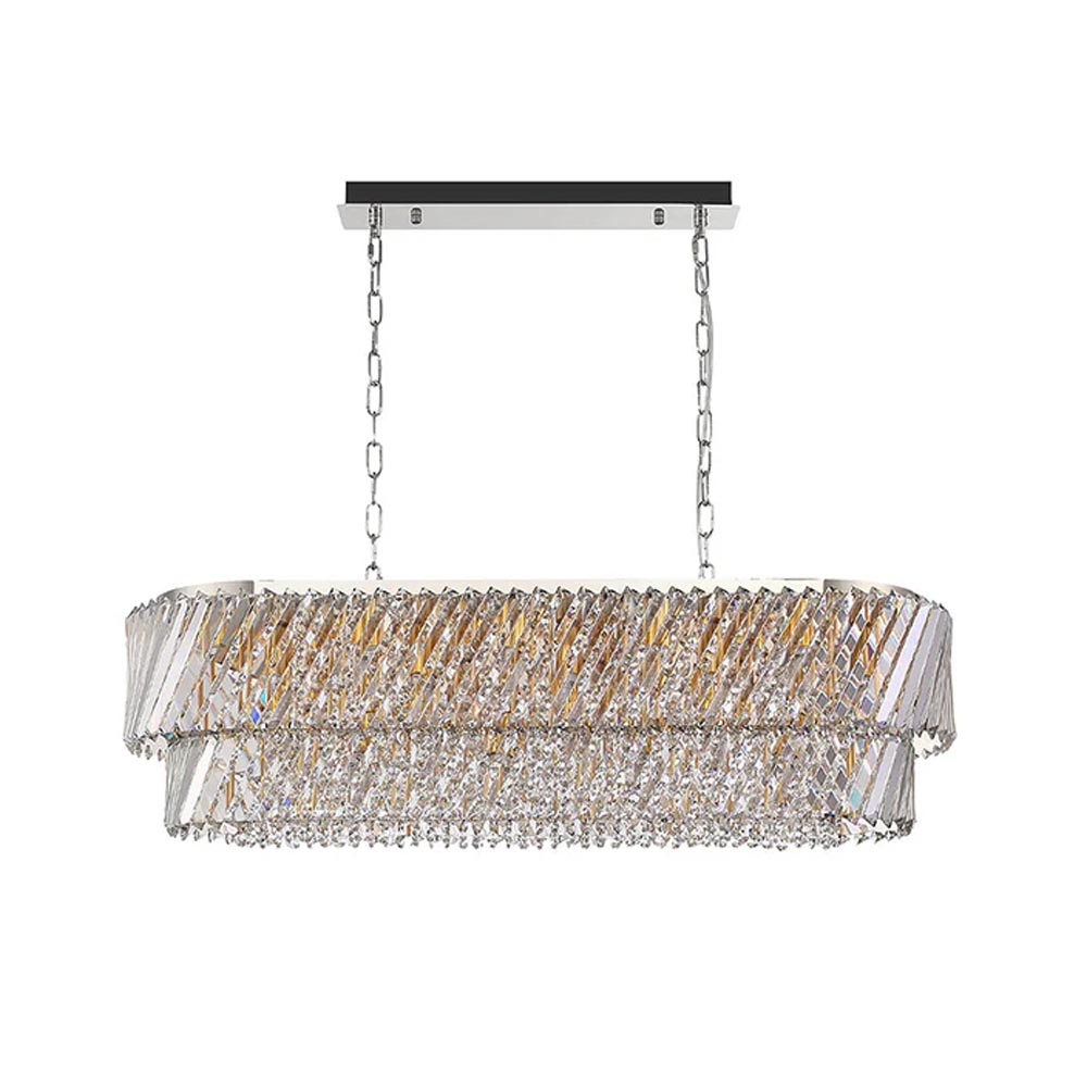 Lámpara colgante Yim cuadrada cromado con cristales K9
