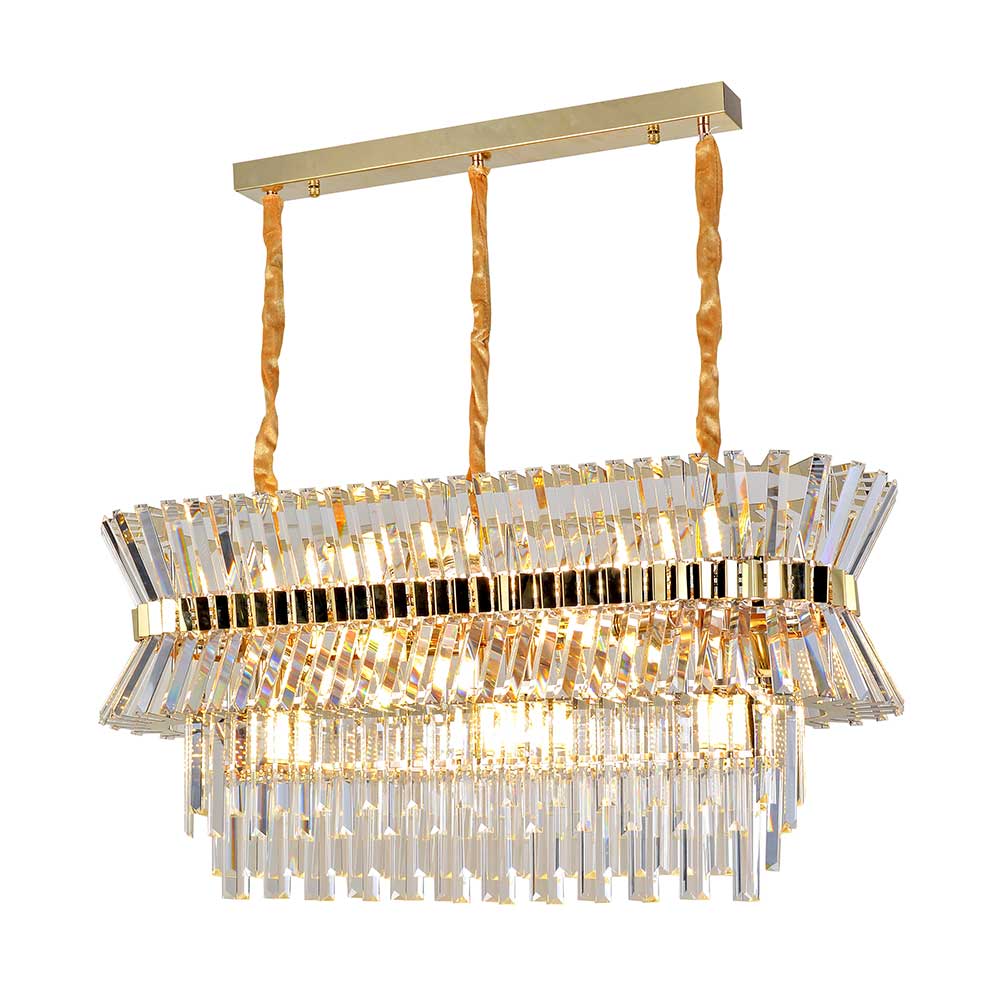 Lámpara colgante 13xE14 April dorado con cristales K9